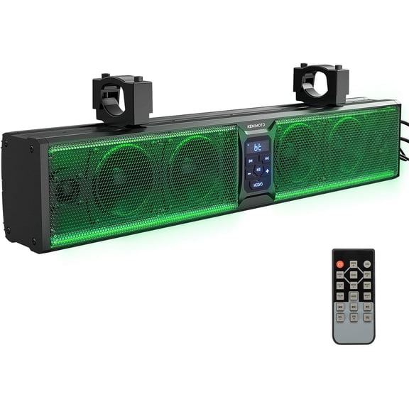 6-Speaker Metal UTV Sound Bar, 25-inch IP65 Waterproof Golf Cart Sound Bar, ATV Speaker Bluetooth with RGB, SxS Soundbar Compatible with Polaris RZR Can-Am w/ 1.25 in - 2 in Roll Bar