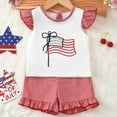 thumbnail image 2 of XZNPDUCQ Toddler Girls Summer Outfit Short Sleeve Letter Print T Shirt Top and Casual Shorts Set Cute Casual Elastic Shorts 2Pcs Summer 2Pcs T Shorts Set Dailywear Red，3-6 Months, 2 of 8