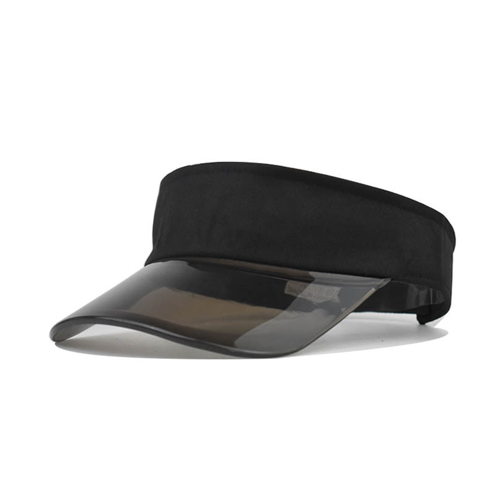 keusn wide brim sun visor hat men women large sun protective transparent  golf baseball beach cap black 