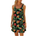 thumbnail image 2 of Ovzne Robes d'Été pour Femmes Robe Femme Col Rond Sans Manches Dégradé Teinture sur Nœuds Robe de Plage Grande Taille Robe Maxi Liquidation, 2 of 6