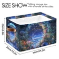 thumbnail image 4 of Yayeee 2 Pack Canvas Storage Basket with Handles for Shelves Fabric Bins Closet Organizer, Beautiful Floral Moon, 4 of 8