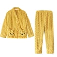 thumbnail image 2 of Pijamas de pareja para mujer, otoño e invierno, forro polar coral grueso, lindo conjunto de ropa de casa de invierno de franela, 2 of 6
