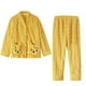 thumbnail image 3 of Pijamas de pareja para mujer, otoño e invierno, forro polar coral grueso, lindo conjunto de ropa de casa de invierno de franela, 3 of 6
