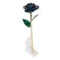 thumbnail image 1 of 24K Gold Plated Rose Gold Dipped Rose Decoration Real Rose Gold Plated Ornament with Stand for Wedding Birthday Dark Blue, 1 of 5