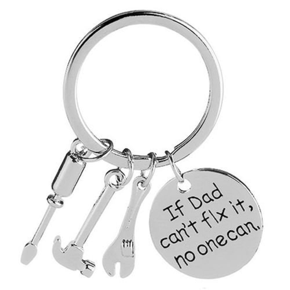 Spanner Pendant Keyring Father Best Gift If Dad Can't Fix It No One Can Keychain 