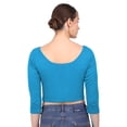 thumbnail image 2 of eloria Women's Cotton Scoop Neck Full Sleeve Tank Crop Tops Bustier Bra Vest Crop Top Bralette Readymade Saree Blouse for Women, 2 of 5