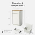 thumbnail image 2 of Tilt Out Trash Can Cabinet, 10 Gallon Laundry Sorter Cabinet Wooden Recycling Cabinets with Drawer Pet Proof Garbage Can Holder for Kitchen Bathroom, Ivory & Natural Oak, 2 of 7