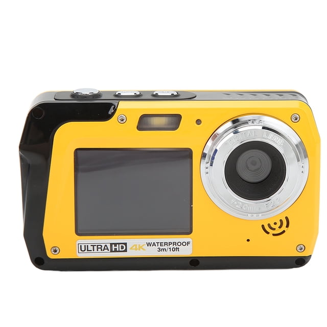 Cámara Digital De Pantalla Dual, Cámara De Video Subacuática Impermeable De 10 Pies, Sincronización Para Selfies, Tarjeta De Memoria Con Soporte De Zoom 18X Para Exteriores