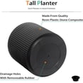 thumbnail image 6 of Round Planter Outdoor Indoor, Large Plant Pots for Porch, Patio, Backyard, Modern Decor for Tall Plants, Flowers (Vertical Black, 16 inch - 2 Pack), 6 of 6