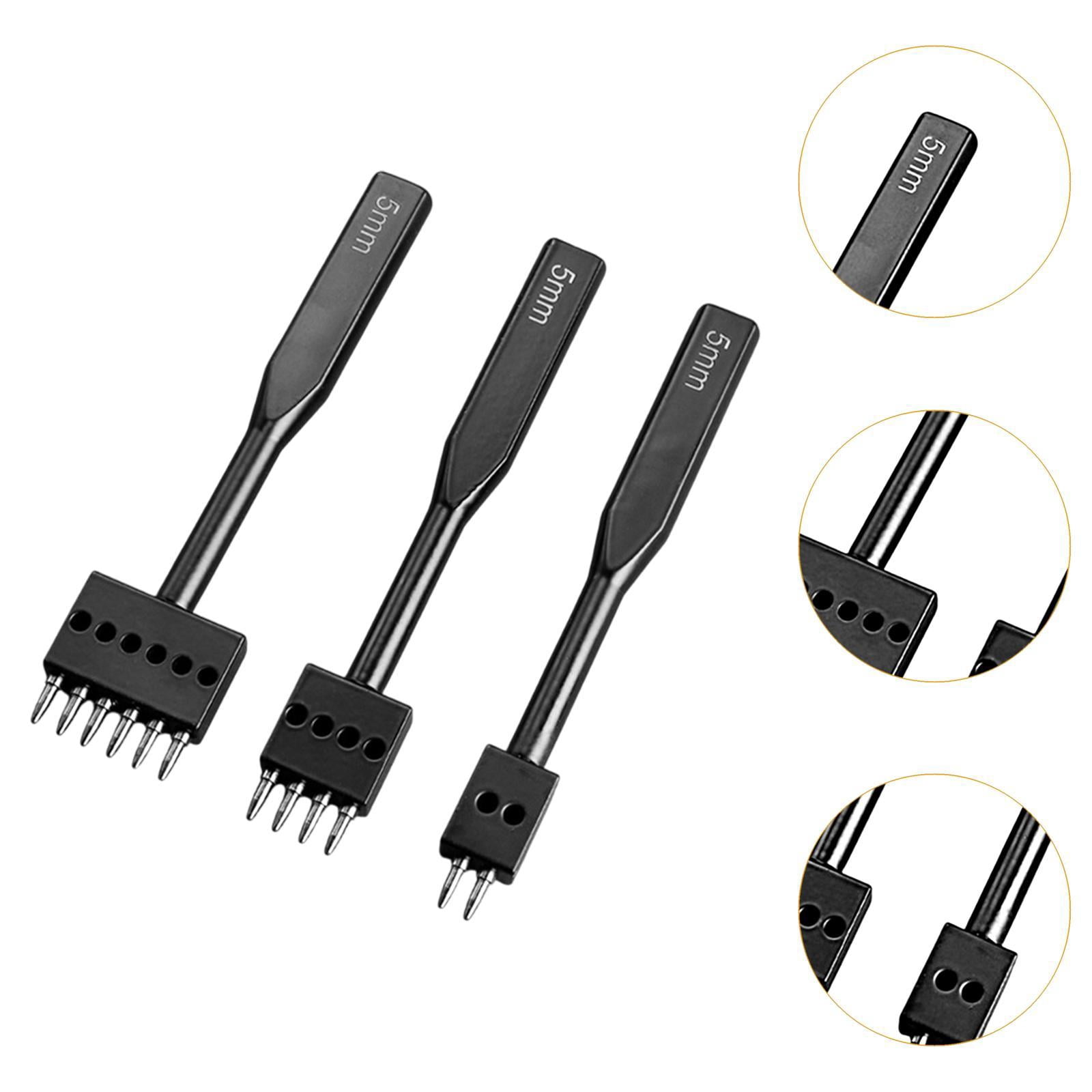 Tachiuwa Leather Hole Puncher Tools Leathercraft Punching Devices Easy to Use Leather Working Tools for DIY Crafts Household Beginners 5mm