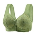 thumbnail image 2 of HVOBTTY Womens Comfty Front Closure Bra, Bras for Women Plus Size, Women Front Buckle for Middle-Aged and Elderly Underwear Soft Oversized Tank Top without Steel Ring Printed Bra Green, 40, 2 of 4