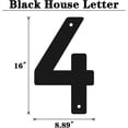 thumbnail image 2 of 16 Inch Modern Metal House Numbers, Metal Letter, Black Door Number, Metal Mailbox Numbers and Letters, Metal House Address Letters and Numbers for Outside Signs (4), 2 of 8