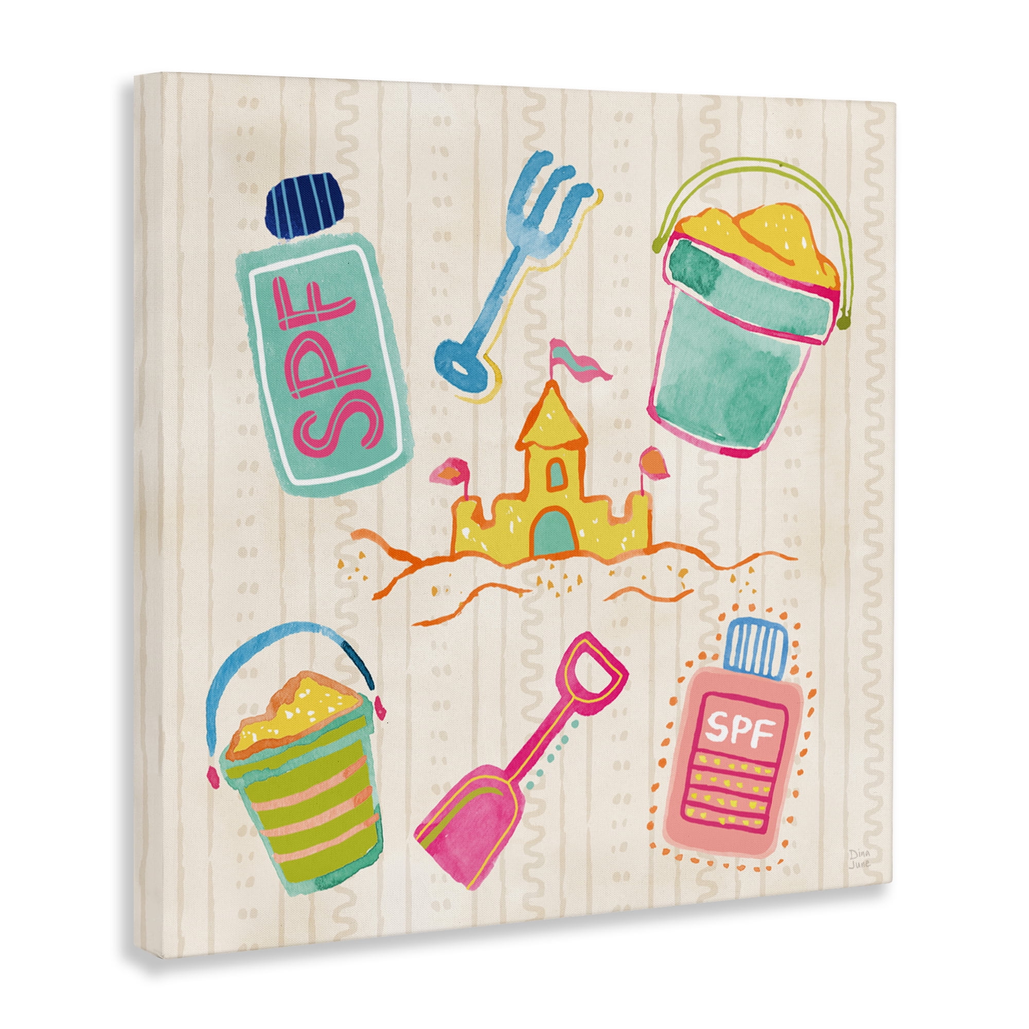 Stupell Industries Fun In The Sun Beach Pails Canvas Wall Art, design by Dina June
