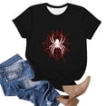 thumbnail image 4 of Dolkfu Tops for Women Trendy Short Sleeve Halloween Black Crew Neck T-Shirts Graphic Prints Relaxed Fit Refined Animal Tops Black,L, 4 of 6