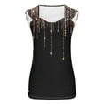 thumbnail image 3 of CKpwisy Women's Sequin Tank Tops Glitter V Neck O Ring Shoulder Blouses Sparkle Cami Summer Casual Sleeveless Loose Fit T-Shirt Vacation Going Out Trendy Pullover, 3 of 4