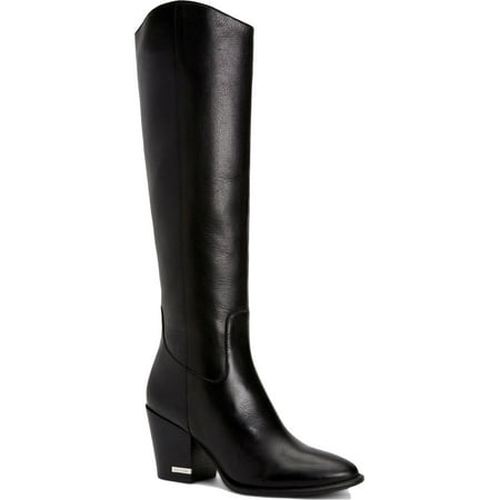 UPC 194060840093 product image for Calvin Klein Womens Massie Leather Pull On Knee-High Boots Black 8 Medium (B M) | upcitemdb.com