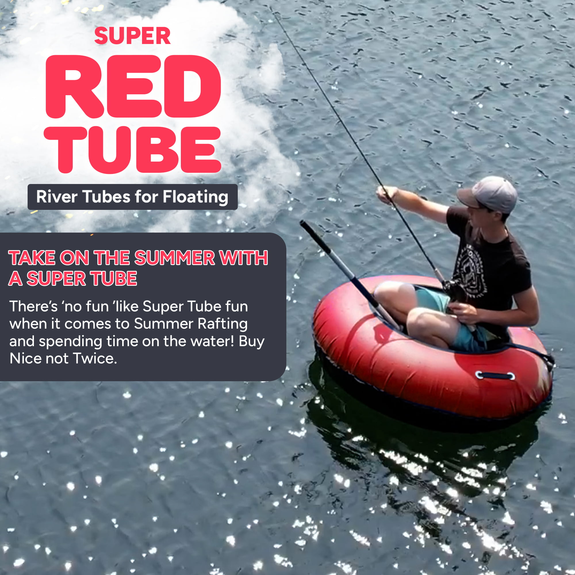 SUPER TUBE | River Tubes for Floating Heavy Duty for Adults and Kids |  River Raft Float Inner Tube | Made in USA | Inflatable Water Tubes for  Floating