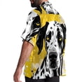 thumbnail image 3 of Spotted Dog Men's Poplin Shirt, Casual Short Sleeve Printed Button Down Summer Beach Unisex Shirts, 3 of 6