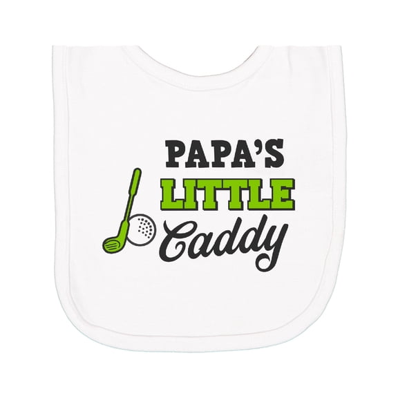 Inktastic Papa's Little Caddy with Golf Club and Ball Newborn Bib