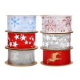 thumbnail image 2 of 6Pcs Christmas Ribbons Xmas Ribbons DIY Width 25mm Gifts Wrapping Ribbons Snowflake Stars Elk for Bow Making Cake Boxes Party Valentines Day, 2 of 7