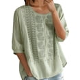 thumbnail image 5 of Sexlip Women's T-Shirt Round Neck Short Sleeve Loose Fit Breathable Comfortable Wear All Occasion Use Soft Comfortable Green L, 5 of 9