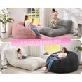 thumbnail image 3 of Hobestluk Bean Bag Chair Convertible Beanbag Chairs for Adults, 3 in 1 Bean Bags with Stripe Cover, Adult Bean Bag Chair for Living Room, Bedroom (Pink, Queen), 3 of 9