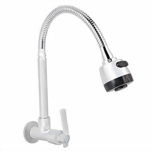Grifo de Cocina Individual Tipo Agua Fría para Montaje en Pared, Grifo de Fregadero de Cocina, 360 Accesorios de Cocina Giratorios G1 de 2 Pulgadas