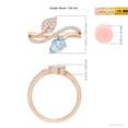 thumbnail image 5 of ANGARA Natural Aquamarine and Diamond Bypass Ring with Leaf Motif in 14K Rose Gold for Women (Size-7x5mm) | March Birthstone, Birthday, Anniversary, Jewelry Gift for Women | Natural Aquamarine Ring, 5 of 10