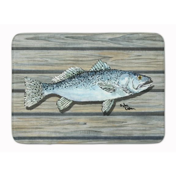 Fish Speckled Trout Machine Washable Memory Foam Mat