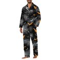 thumbnail image 2 of Dwelliawo Halloween Ghosts And Pumpkins Pattern Men’s Long-Sleeve Sleepwear Set - Soft 2-Piece Loungewear with Pockets Gray 2xL, 2 of 4