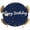 Navy Blue White, variant on Elastic Fitted Round Tablecloth, Happy Birthday Waterproof Stretch Table Cover for 36"-44" Tables, Navy Blue Modern Abstract Art Washable Outdoor Tablecloths for Patio, Picnic, Camping
