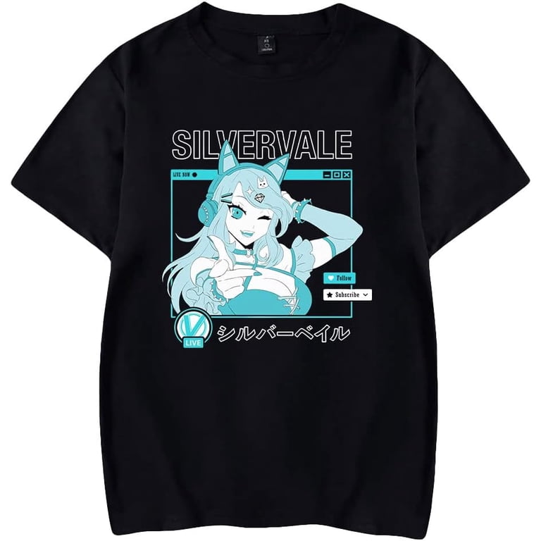 XIANQI Vtuber Silvervale Cosplay T-Shirt Print Harajuku Womens