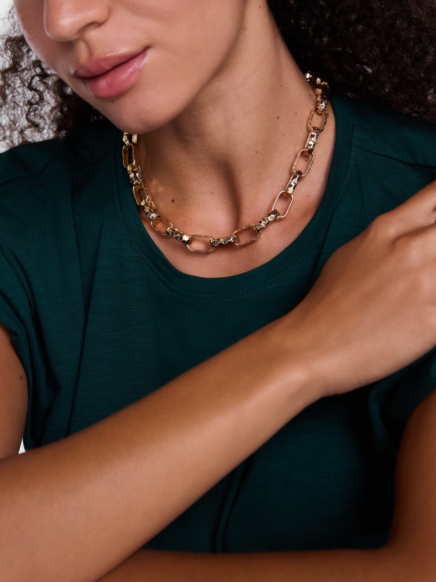 Scenario Women's Gold-Tone Chunky Twist Chain Necklace