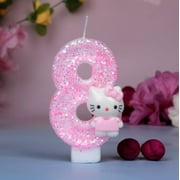 hello kitty 3D Number Cake Decorating Candle - Fun Shaped Candles for Kids Birthday Party, Cake Topper Decoration with Anime Style Design, Great Gift for Birthday Celebrations