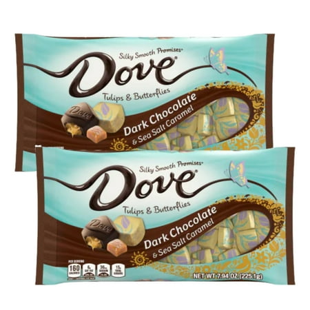 Dove Silky Smooth Caramel Springtime Candy 7.94oz Bag for Kids Adults Snacks Dessert Easter Basket Stuffer Easter Egg Hunt Filler Candy Bowl Pinata Birthday Party Favor (2 Pack)