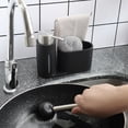 thumbnail image 4 of Kitchen Sink Tableware Detergent Dispenser Container Dish Cloth Rag Storage Rack Black, 4 of 5