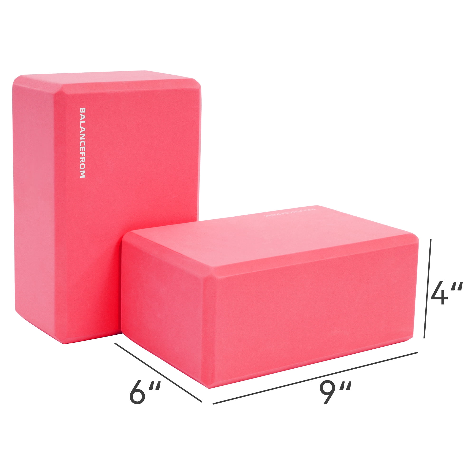 BalanceFrom Set of 2 High Density Yoga Blocks, 9"x6"x4" Each