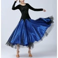 thumbnail image 4 of Flowy Women'S Long Sleeve Ballroom Dance Dresses Dancewear Clothing With Godet Skirt, 4 of 8