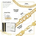 thumbnail image 3 of BEBERLINI Men Diamond Cut Cuban Link Chain 14K Gold Filled Necklace 24" Bracelet 8.5" Set Jewelry Gift 9 mm, 3 of 7