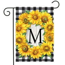 Briarwood Lane Sunflowers Monogram M Garden Flag