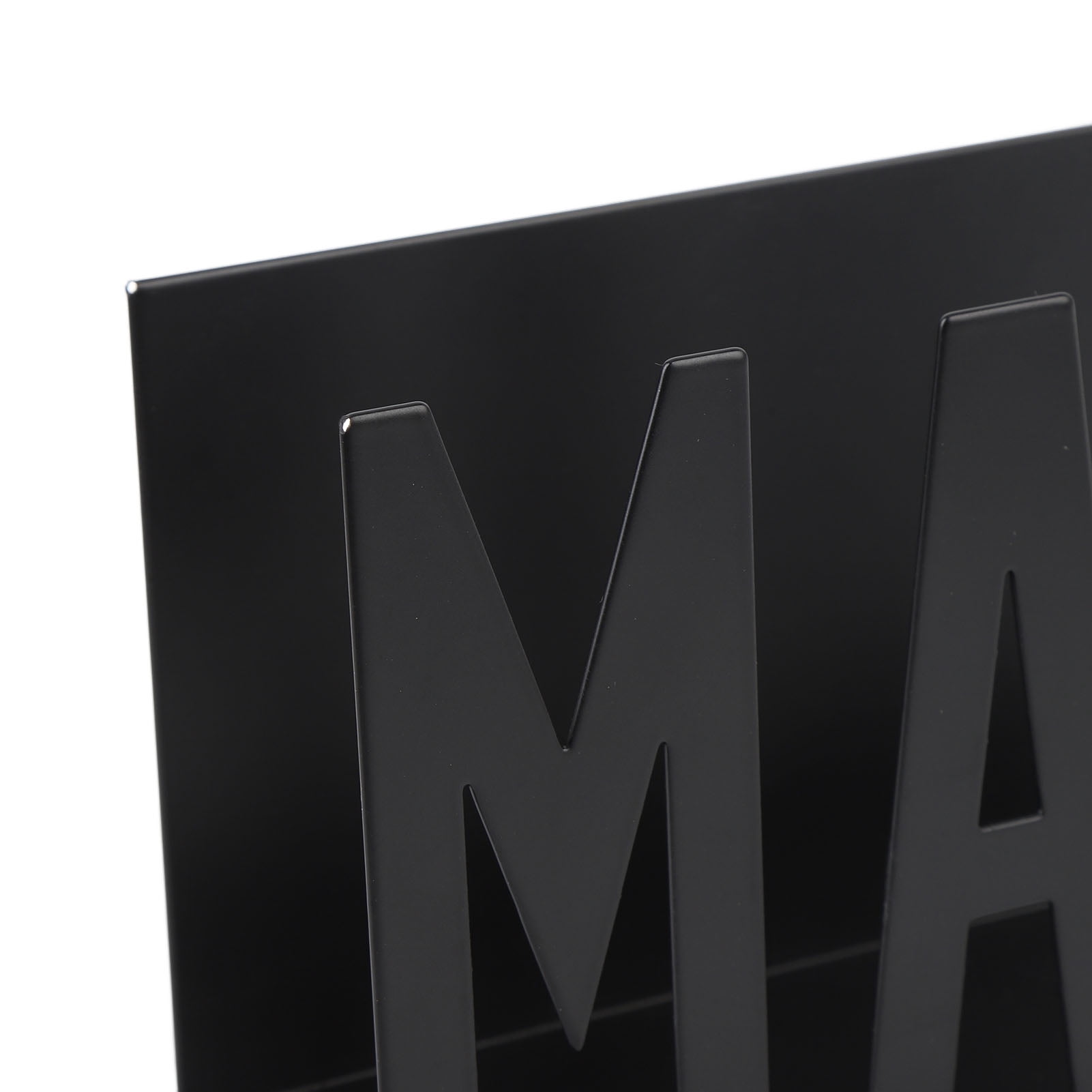 Nieyigj Metal Mail Sorter Elegant Hollow Design Desktop Stand for Letters Bills Documents Office Desk Accessories Room Decor, Black, 5.91 x 2.17 x 3.74 inches / 15 x 5.5 x 9.5 cm.