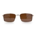 thumbnail image 5 of Luxury Jaguar Cougar Jewel Metal Arm Rectangle Hustler Sunglasses Gold - Brown, 5 of 8