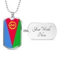 thumbnail image 4 of Erythrée Drapeau Collier en Acier Inoxydable Ou en or 18 Carats Chien Tag 24" Chaîne, 4 of 8