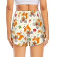 thumbnail image 4 of Running Shorts for Women, Cartoon Bike Cute Fox Workout Athletic Shorts with Pockets, Lounge Yoga Shorts Women, 4 of 7