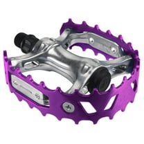 SE Bikes Bear Trap Alloy Pedals 9/16" Boron Steel Axle Reflector Silver/Purple