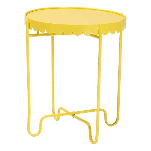 Mesa auxiliar Baxton Studio Laverne de metal amarillo 40 x 40 x 45 cm