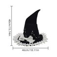 thumbnail image 5 of Slccxzc Witch Pointed Hats, Lace Bow Wizard Hat, Wide Brim Pointed Cap for Women Princess Lolita Witch Headwear Halloween Party Hat, 5 of 7