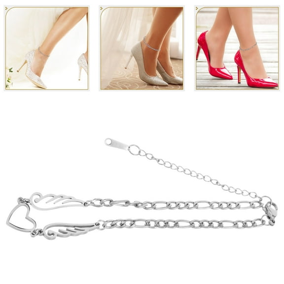 WEUVEB Heart Anklet for Women, Beach Bracelet, Trendy Adjustable 1 Pack Jewelry Accessory