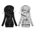 thumbnail image 6 of Aellinatey Women Long Sleeve Hoodie for Jacket Solid Turtleneck Drawstring Zip Sweatshirt C, 6 of 13