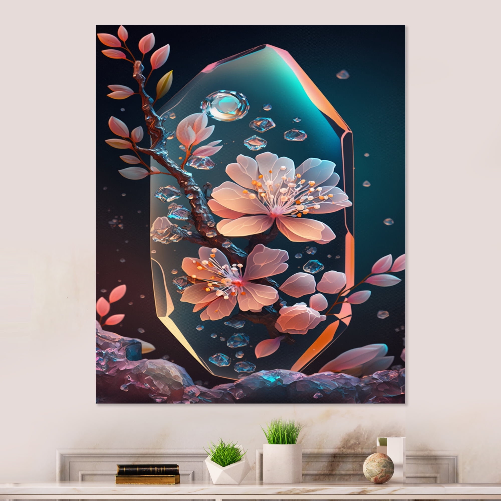 Designart Cherry Blossums Tree IV Canvas Wall Art